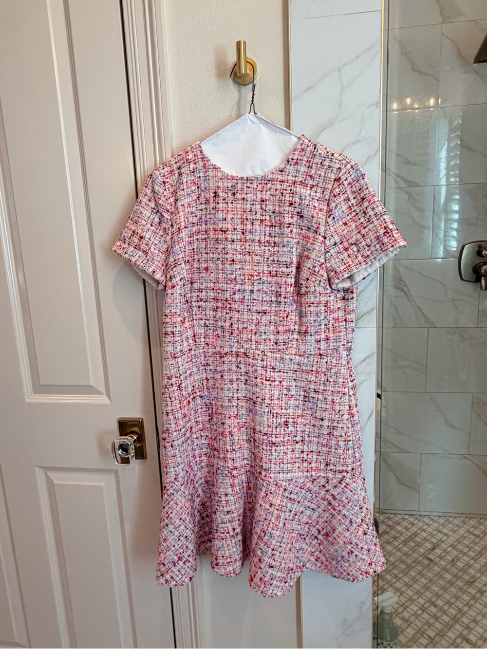 Pink Tweed A-Line Dress